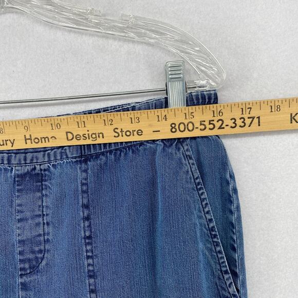 EILEEN FISHER Pants XS Tencel Organic Cotton Chambray Utility Tapered Ankle Blue - Picture 6 of 16